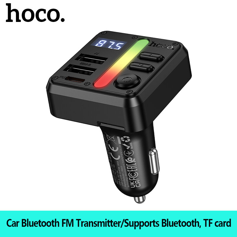 HOCO E89 Car Charger 45W Car Bluetooth FM Transmitter USB Type-CThree-Port QC3.0 Fast Charging Car Adapter Support USB Drive/TF Card Playback Car Kit Accessories Giá 278,000 Đồng*Miễn phí vận chuyển
