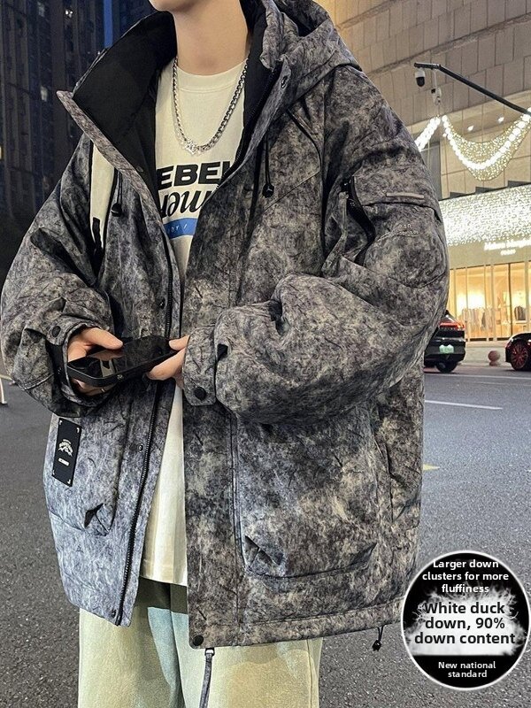 High Fill High Quality American Tie-Dye Men's Down Jacket Harga  330 Ringgit*Penghantaran Percuma