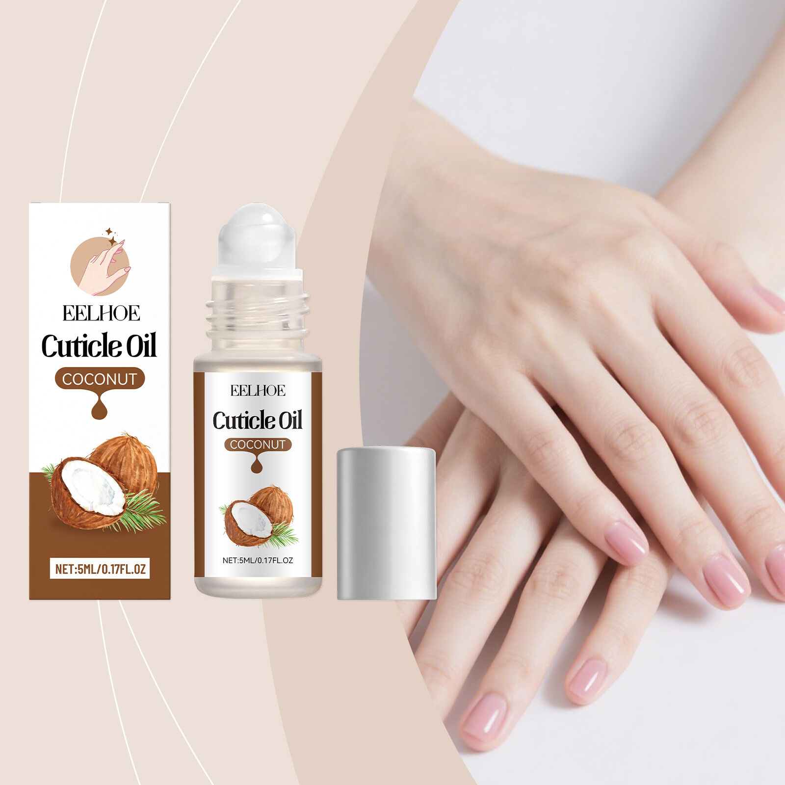 Eelhoe móng tay dinh dưỡng bút dầu móng tay tăng cường cho móng tay mỏng và tăng trưởng 6 mùi điều trị móng tay dầu phục hồi da ngón tay móng tay móng tay 5ml