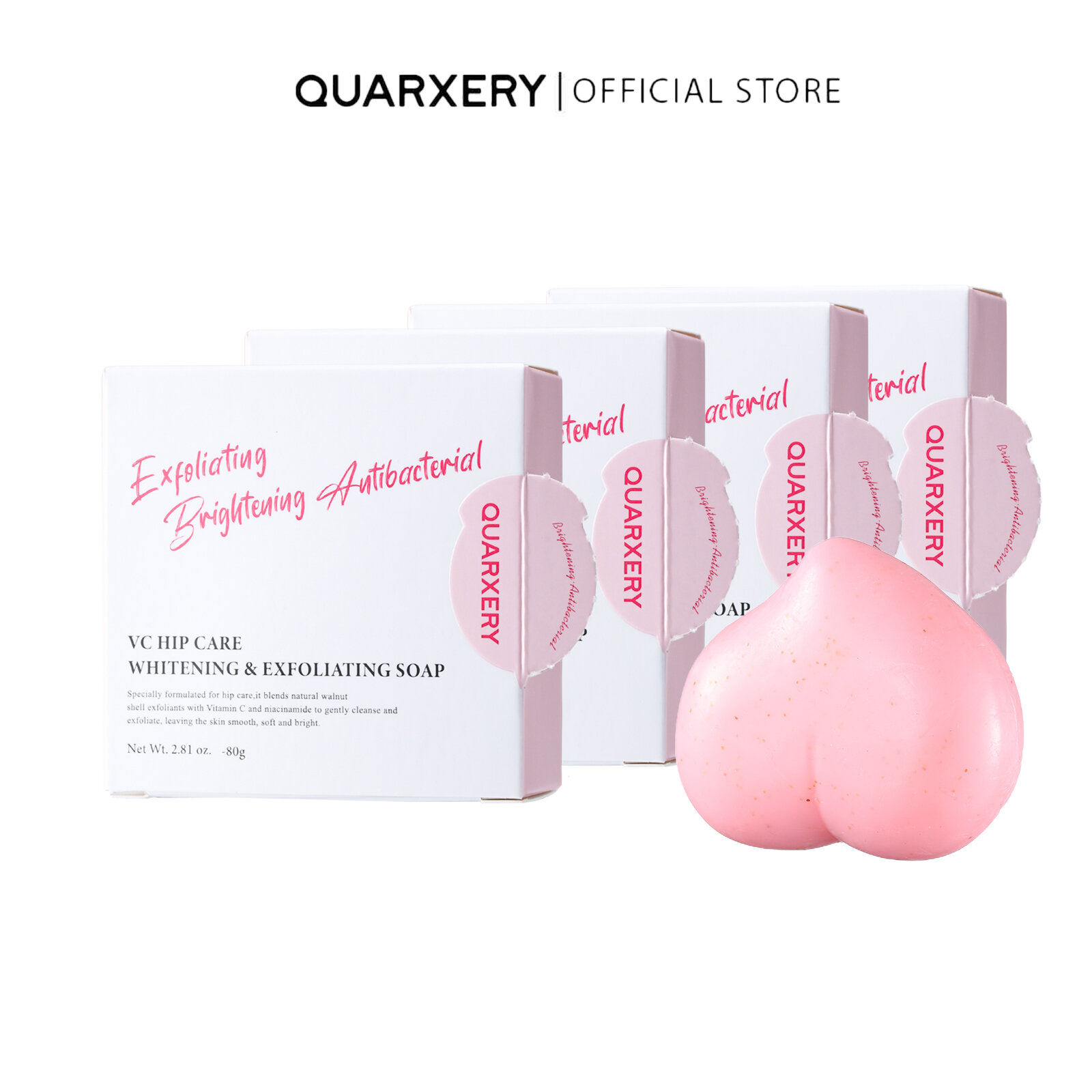 QUARXERY VC Hip Care Whitening Soap – Exfoliating Butt Soap for Dark Spots Brightening & Antibacterial Body Care (80g)