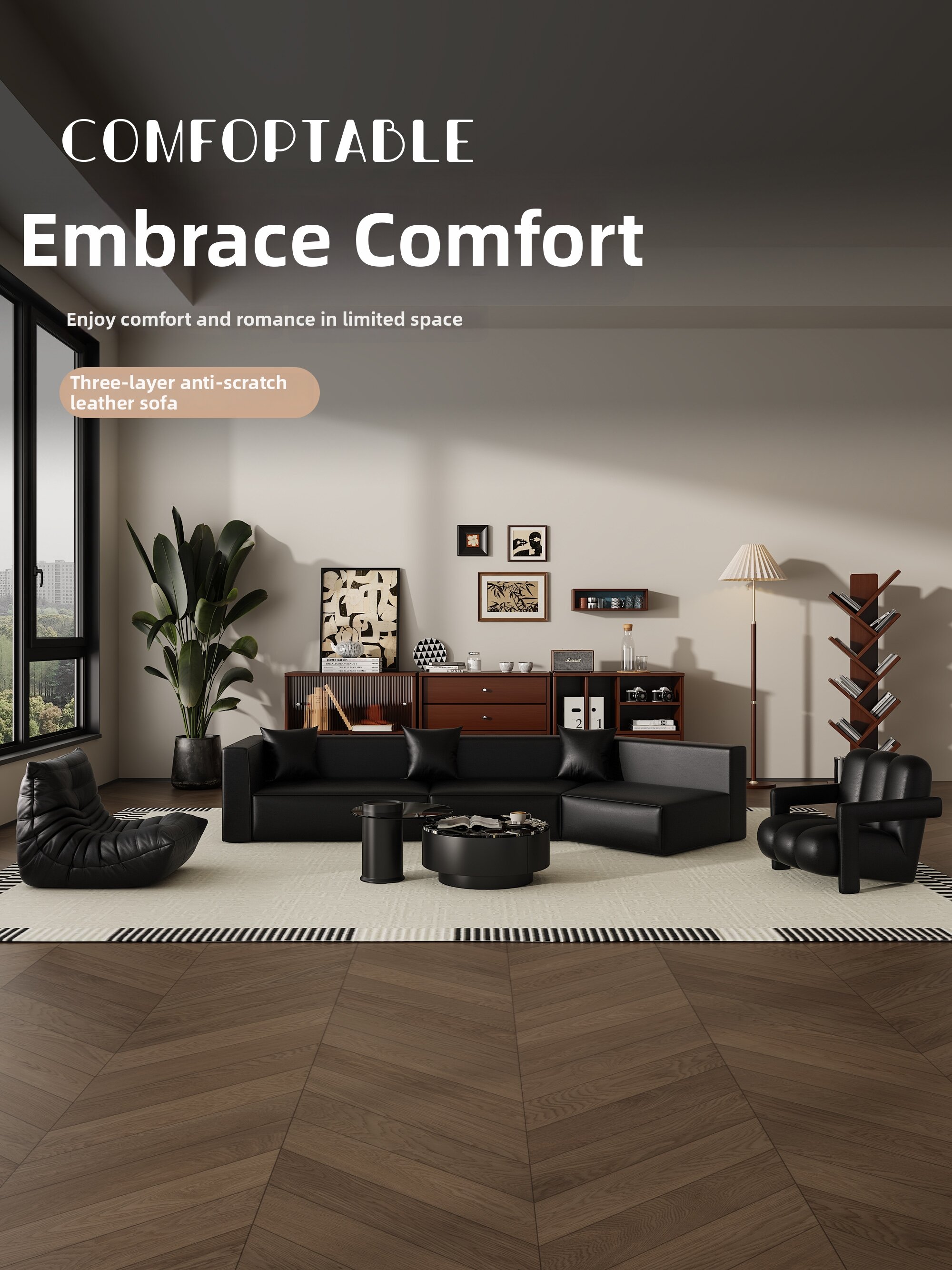 Vintage Luxurious Angled Sofa Harga  2,701 Ringgit*Penghantaran Percuma