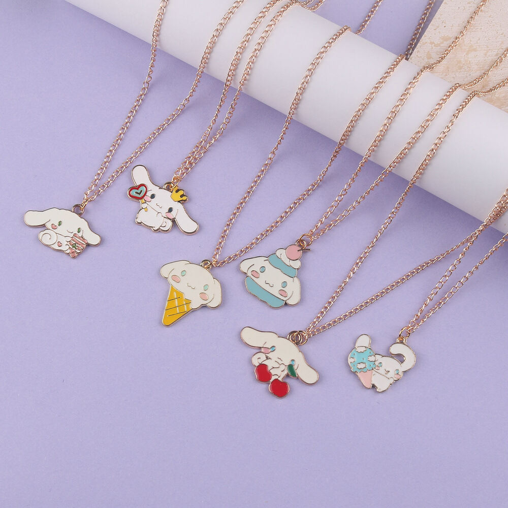 1pcs Sanrio Necklace Cinnamoroll Cartoon Pendant Tassel Necklace Birthday  Gift Kawaii for Girlfriend Neck Chain Jewelry Gift