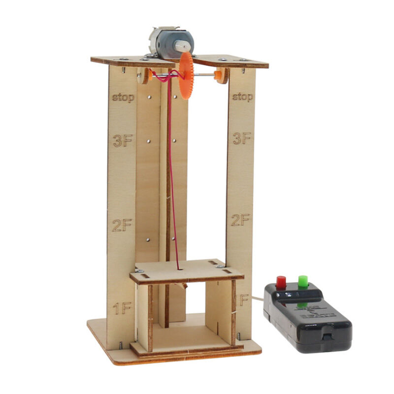 DIY Electric Remote Control Lift Elevator Wooden Model Kit School Projects Experiment Science Toys For Kids Education. 