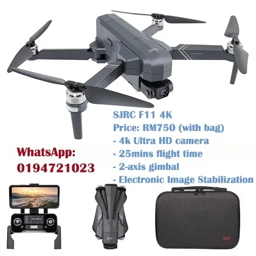 SJRC F11 4K Pro GPS 5G WIFI 1.2KM FPV Foldable RC Drone With 2-Axis Electronic Stabilization Gimbal Brushless RC Drone RTF With Bag