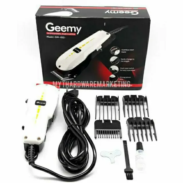 GEEMY GEMEI HAIR CUTTING TRIMMER GM-1021 PROFESSIONAL CLIPPER COMPLETE SET MESIN GUNTING RAMBUT