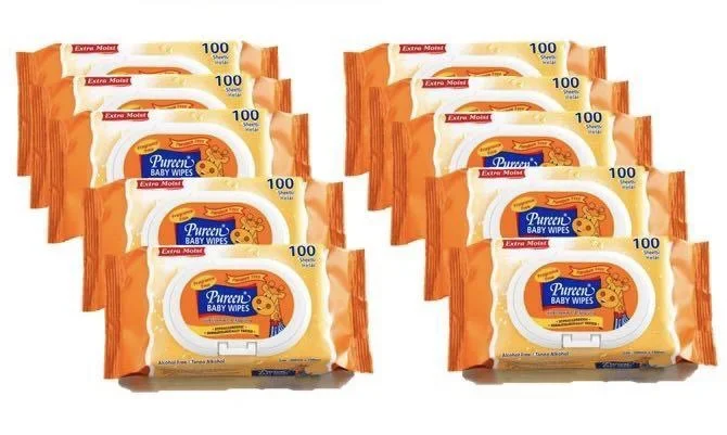 Pureen baby wipes 100s x 10 pack super DEAL wet tissue