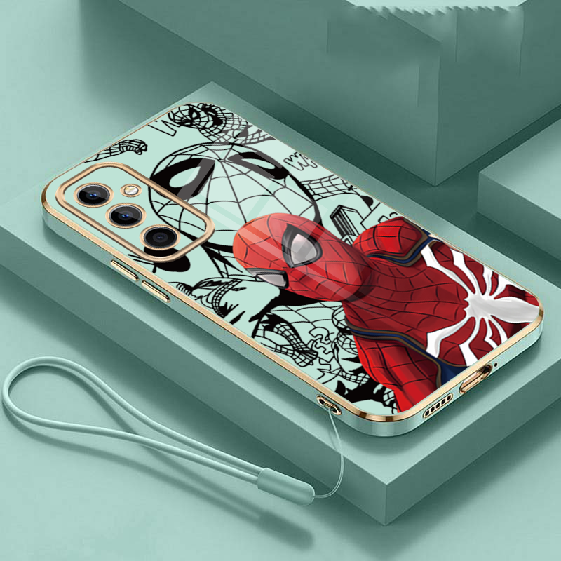 Samsung S25 FE Spider Man Marvel Glossy Plating Case Cute Simple Case Shockproof Cover. 
