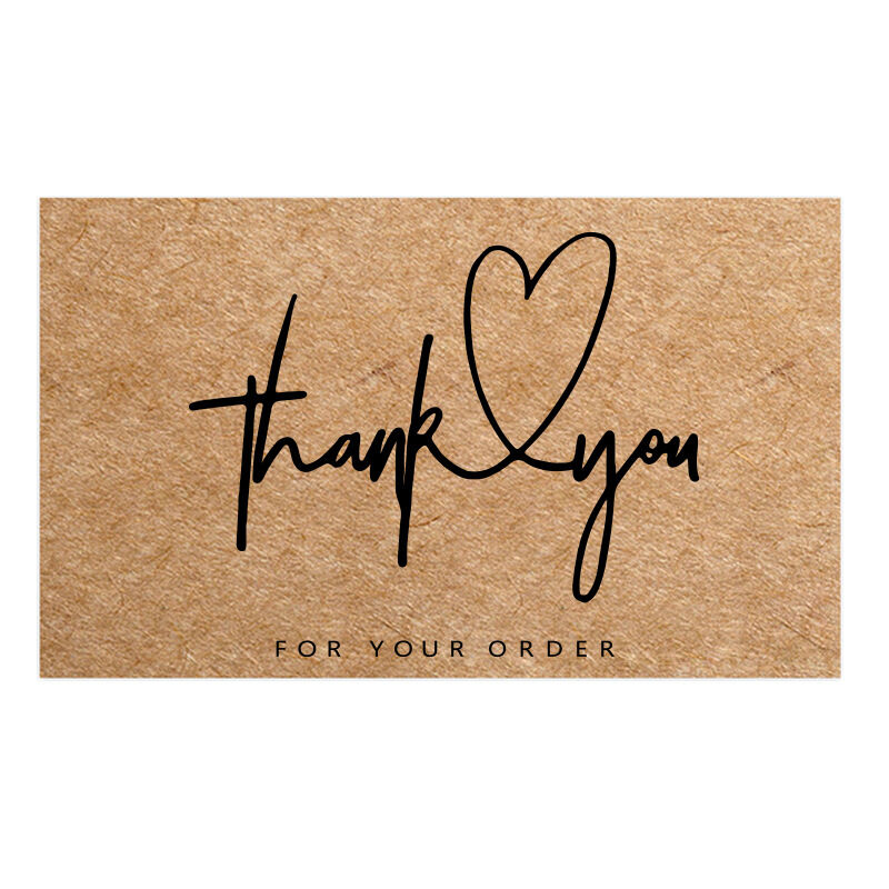 50pcs Natural Kraft Paper Thank You Cards for Small Business Appreciation Enterprise Thank You For Your Order Card Greeting Card