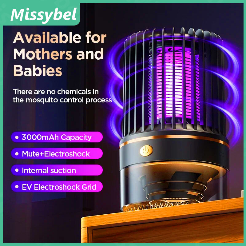 New Electric Mosquito Lamp UV Mosquito Repellent USB Charging Outdoor Camping Electric Mosquito Repellent Silent Portable Mosquito Absorber ราคา 325 บาท*ส่งฟรี