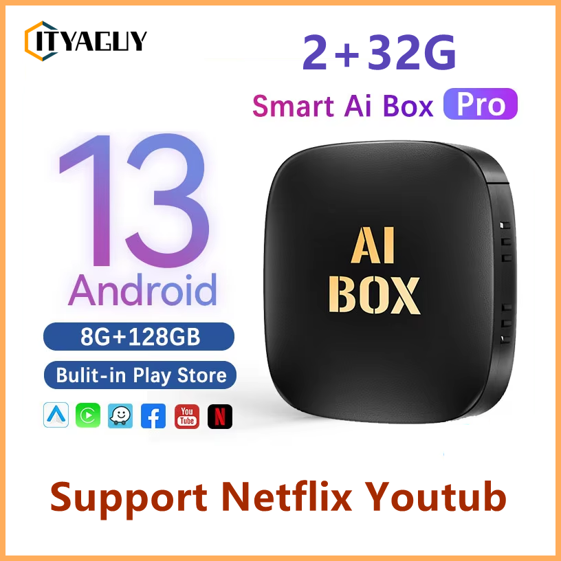 Android 13 Carplay thông minh ai BOX ANDROID không dây Carplay Android Bộ chuyển đổi tự động cho Netflix cho Youtube xe hệ thống thông minh