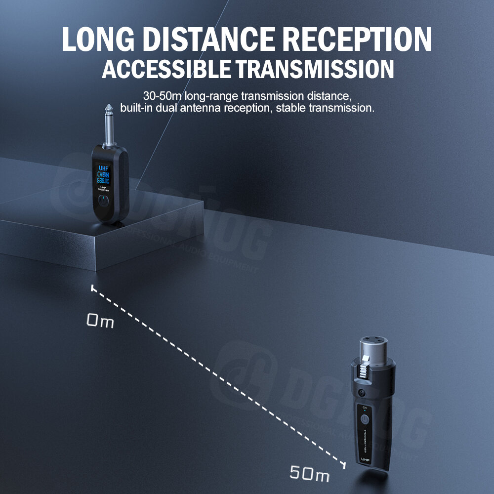 Wireless Microphone Transmitter Receiver System UHF XLR Adapter System for Dynamic Microphone Guitar Audio Mixer PA System DGNOG. 