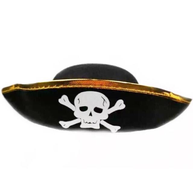 Pirate 3pcs Set. Pirate Hat, Eye Patch and Pirate Hook. Adult and Kids Size