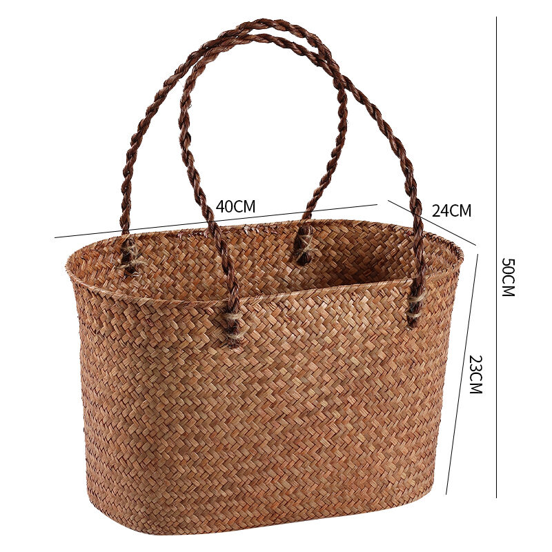 Vegetables Basket Picnic Basket JapaneseStyle Woven Satchel Gift Bag