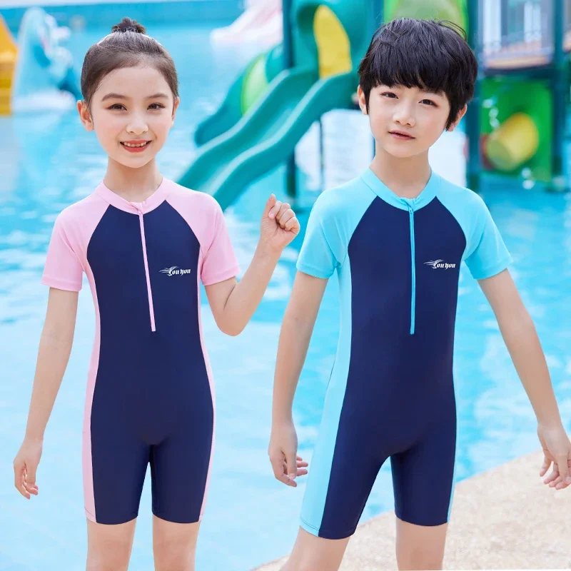 Children 'S Swimsuit Summer Quick-Drying One-Piece Swimsuit Professional Medium And Big Children Sunscreen Swimwear Cute Baby Boys And Girls Suits
