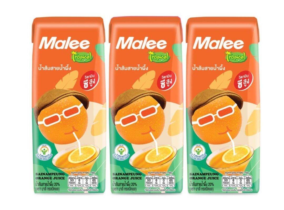 Malee Fruit Juice (180ml x 3 packs) Orange / Passion Fruit / Lychee ...