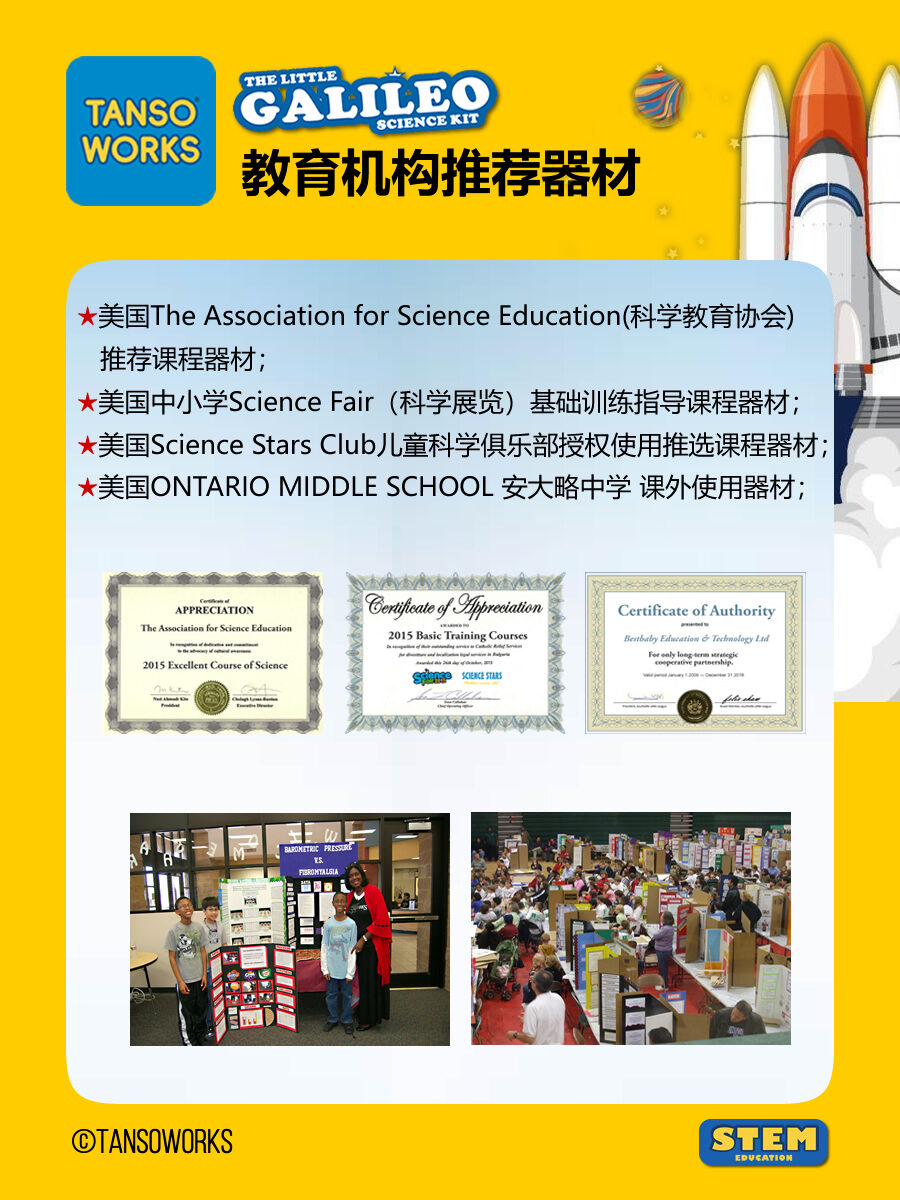 Tansoworks Galileo Junior Science Experiment Kit Educational Toys for Primary School Children Children's Day Gift. 
