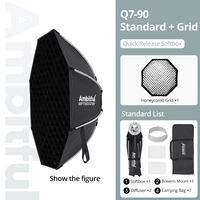 Ambitful Q7 Series Quick Release Fold Softbox Octagonal Square Bowens Mount Godox Mount Speedlight Softbox 55cm 65cm 90cm 60x90cm 30x120cm