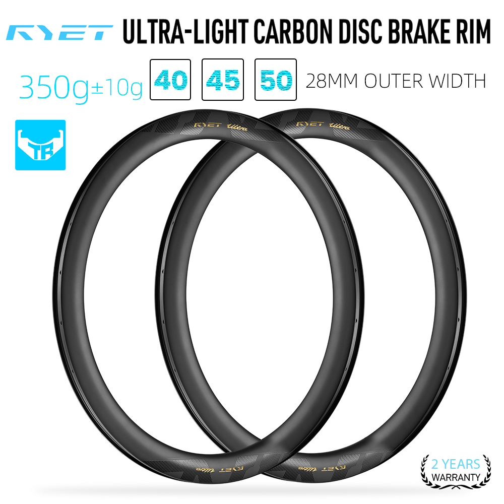 อุปกรณ์กีฬาและฟิตเนส RYET แผนที่ขอบจักรยานเบรค SUPER LIGHT 360g 28 มม.45/50 มม.คาร์บอนขี่จักรยาน Rimsets Tubeless Ready ขอบ 24H Road BIKE Rims ราคา 16,520 บาท*ส่งฟรี