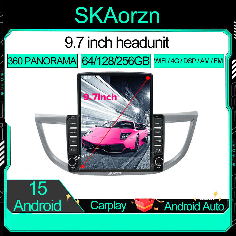 SKAorzn 9.7inch for honda crv 2012-2016 16 32 64 128 256GB Tesla style vertical screen Android15 IPS QLED 4G WIFI DSP AM FM 360 Car android headunit stereo Radio GPS Bluetooth 970 ราคา 4,300 บาท*ส่งฟรี