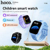 HOCO Y108 Kids Smart Watch1.69inches With4G SIM Card LBS+Wifi GPS Positioning Children Phone Watch IP67Waterproof Video Call Smartwatch For Kids Gifts Universal For All Smartphones