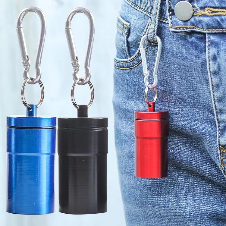 Windproof Aluminum Pocket Ashtray With Lid Portable Keychain Tube_voghion.com