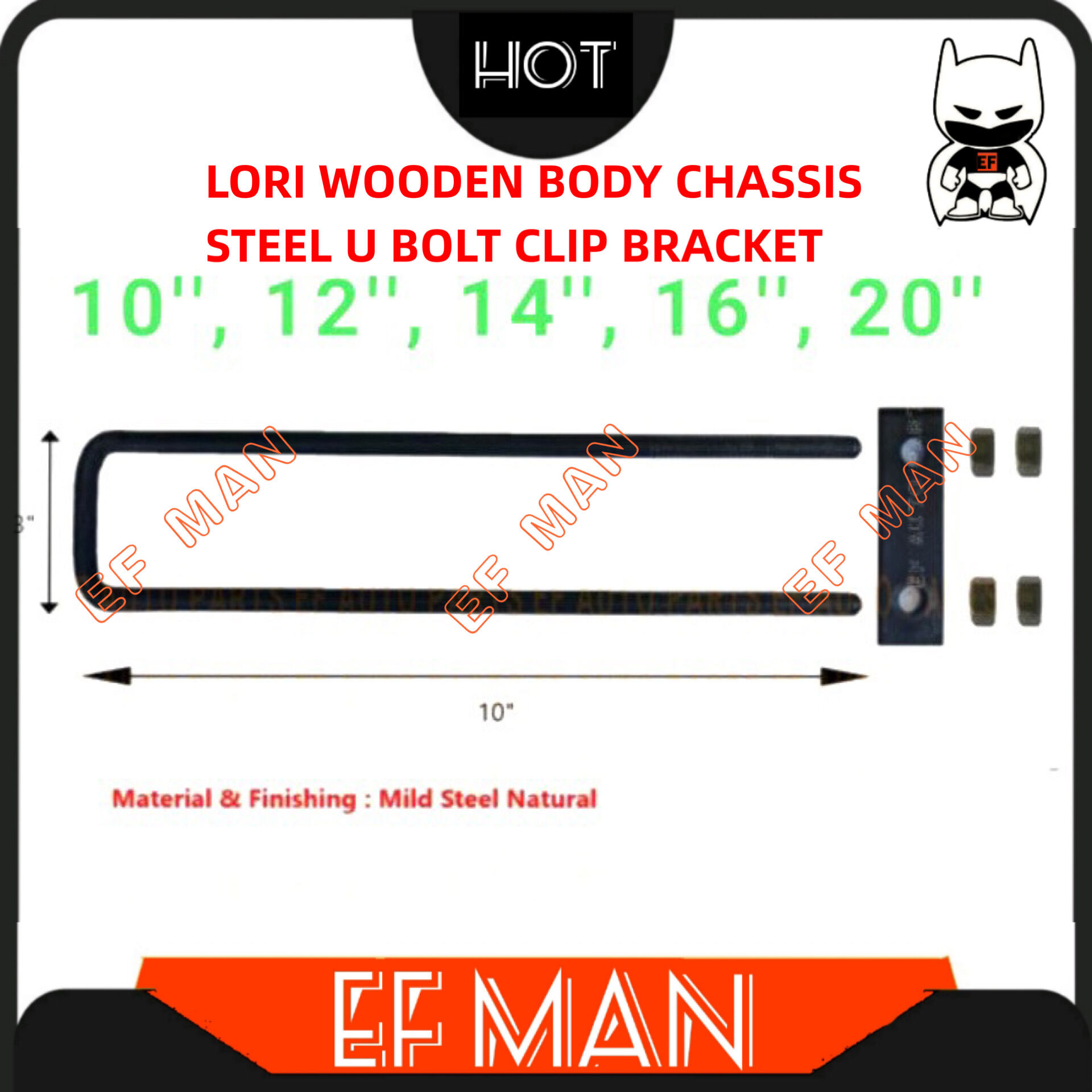 LORRY WOODEN BODY CHASSIS STEEL U BOLT BRACKET 10