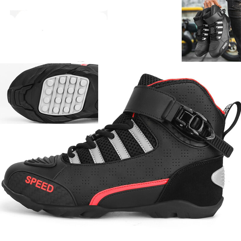 Motorcycle Racing Men Boots Motorbike Riding Boots Outdoor Motocross Locomotive Shoes Sneakers Equipment Casual Waterproof
