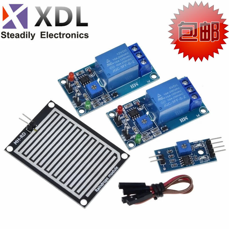Large Area Raindrop/Rain Weather Sensor Module 5V/12V Waterless Turn-on Switch with Relay Control