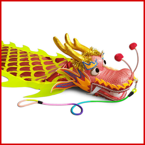 Square Fitness Dragon Props Diabolo Dragon Flying Dragon Throwing ...