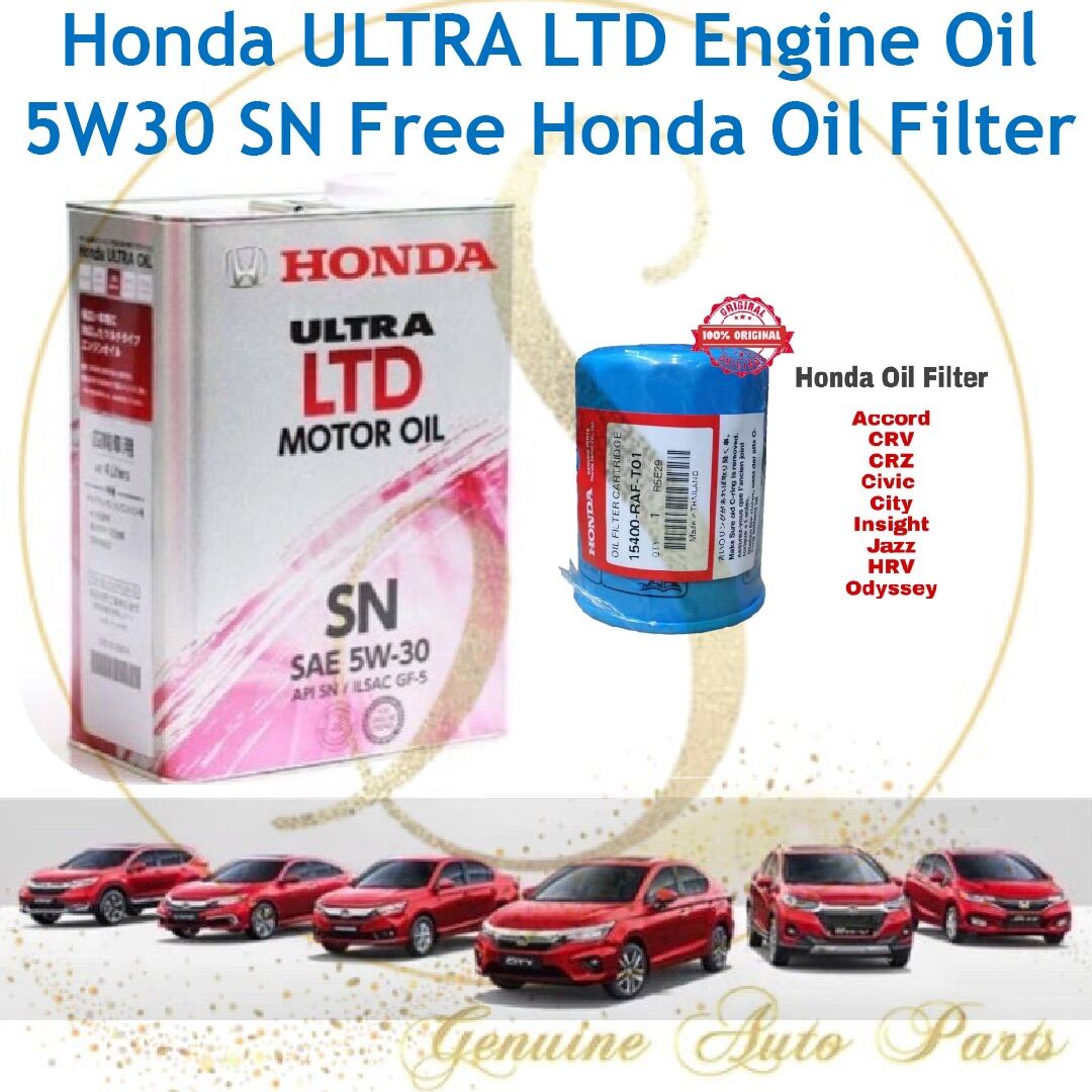 ORIGINAL HONDA ULTRA LTD ENGINE OIL 5W30 5W-30 4L MADE IN JAPAN FREE HONDA OIL FILTER 15400-RAF-T01