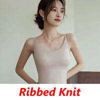 Maniyun Long Ice Silk Sling Camisole With Bra Padding Adjustable Strap Fixed-Cup One-piece Women Singlet Top Seamless Suspender