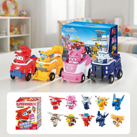 AULDEY | Super Flying Heroes Q-Style Transforming Robot Set Fire Truck Toy