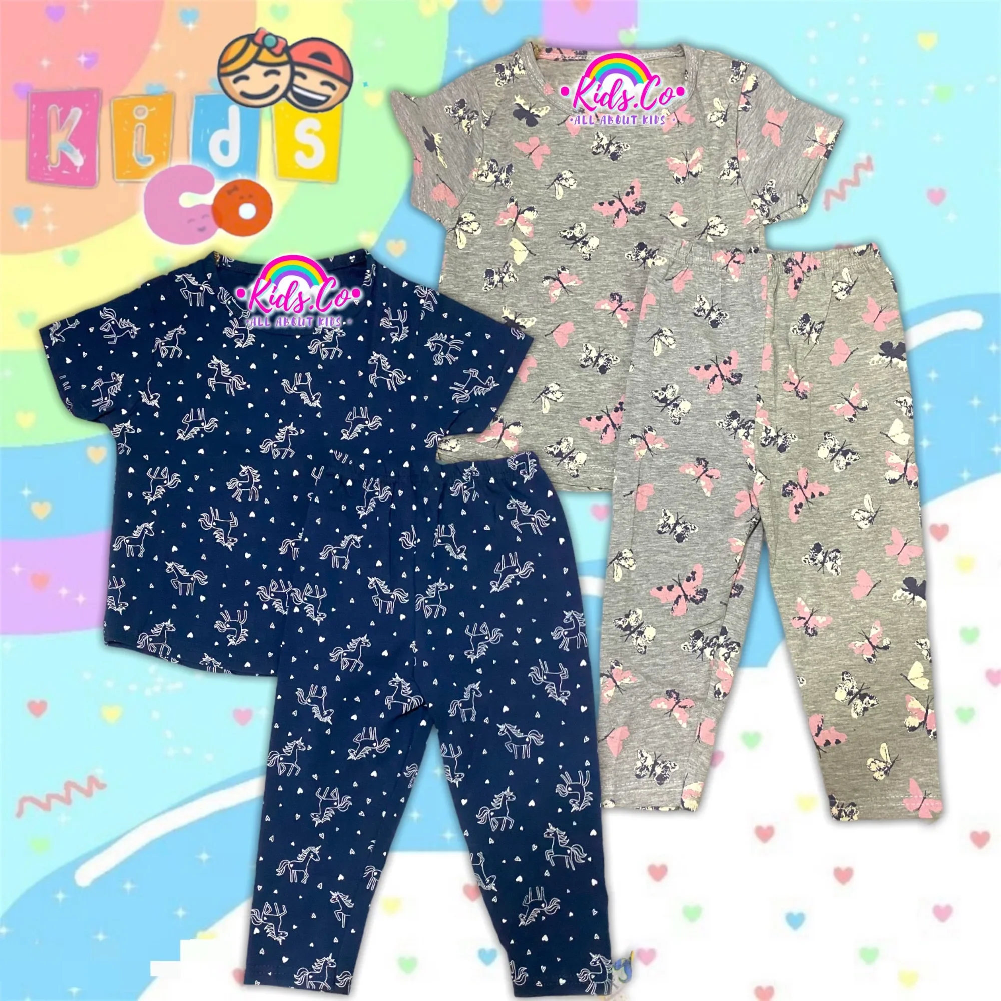 Pyjamas Girls 👧🏻 Printed Full Cotton Kids Size