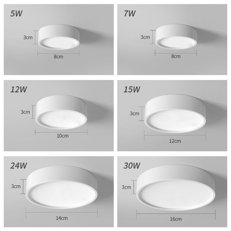 Modern Downlight Surface Mounted 5W/7W/12W/15W/24W/30W No Flicker Anti-glare CRI85 Downlight LED Ceiling Light