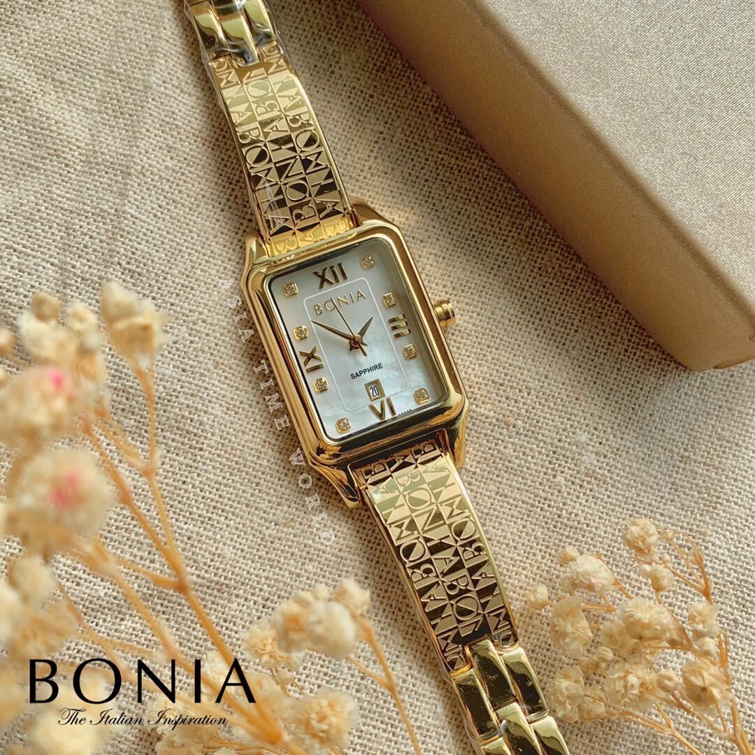 Original] Bonia BNB10667-2317S Elegance Women Watch with Sapphire Glass  Silver Stainless Steel Decorated Fine Crystals