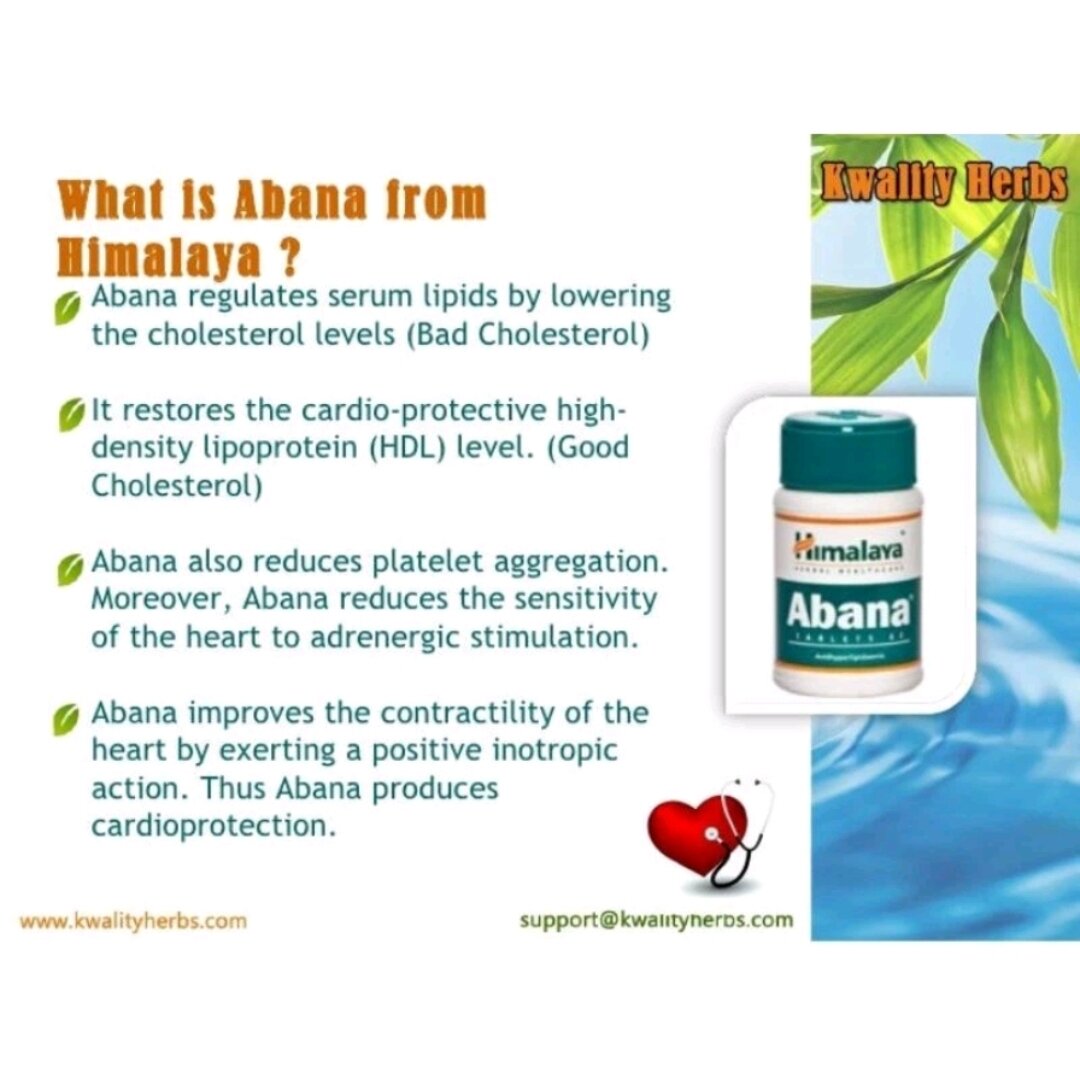 Abana Himalaya - 3 Boîtes De 60 Comprimés - Soutien Du Cholestérol & Santé Cardiaque Ayurvédique - Neuf