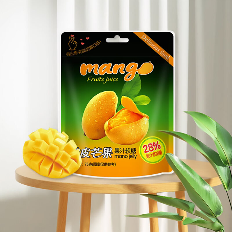 Peeling Mango Fruit Juice Jelly Gum Snack Net Red Sweet Peel Candy ...