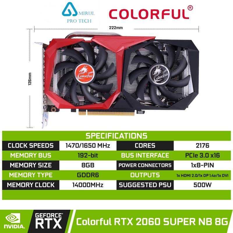 Colourful NVIDIA RTX 2060s 2060 Super 8Gb GDDR6 Full Set Used | Lazada