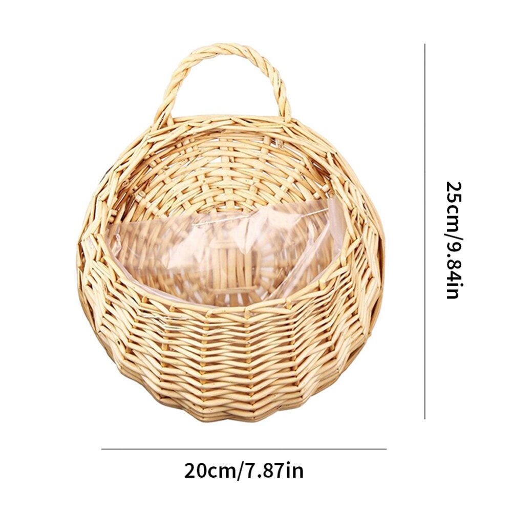 Wall Mount Rattan Basket Hanging Planter Basket Handmade Wicker Flower