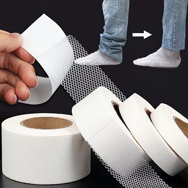 20m Roll Dual-Sided Fabric Adhesive Tape - Strong Hold No Sew NeededCurtain Alterations Hemming Pants Self Adhesive Fabric