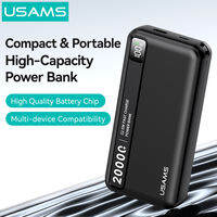 USAMS 22.5W 10000mAh/20000mAh Power Bank Dual Ports (USB A+C) Fast Charging Portable LED Display Backup Charger Powerbank