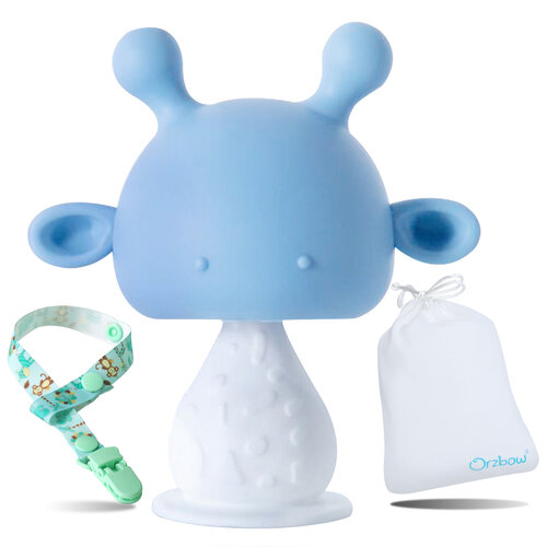 Orzbow Baby Teether Manhattan Ball Rattle Gift for Newborn Baby Chew Silicone Teething Toys Infant Grip Training Toy Sensory Toys