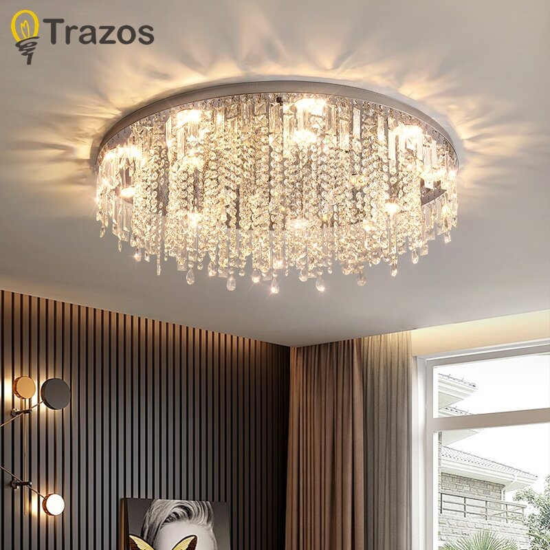 Tassel Crystal Lamp Bedroom Ceiling Light Modern Simple Atmospheric 2025 New Style Light Luxury High-end Feeling European Style ราคา 6,308 บาท*ส่งฟรี