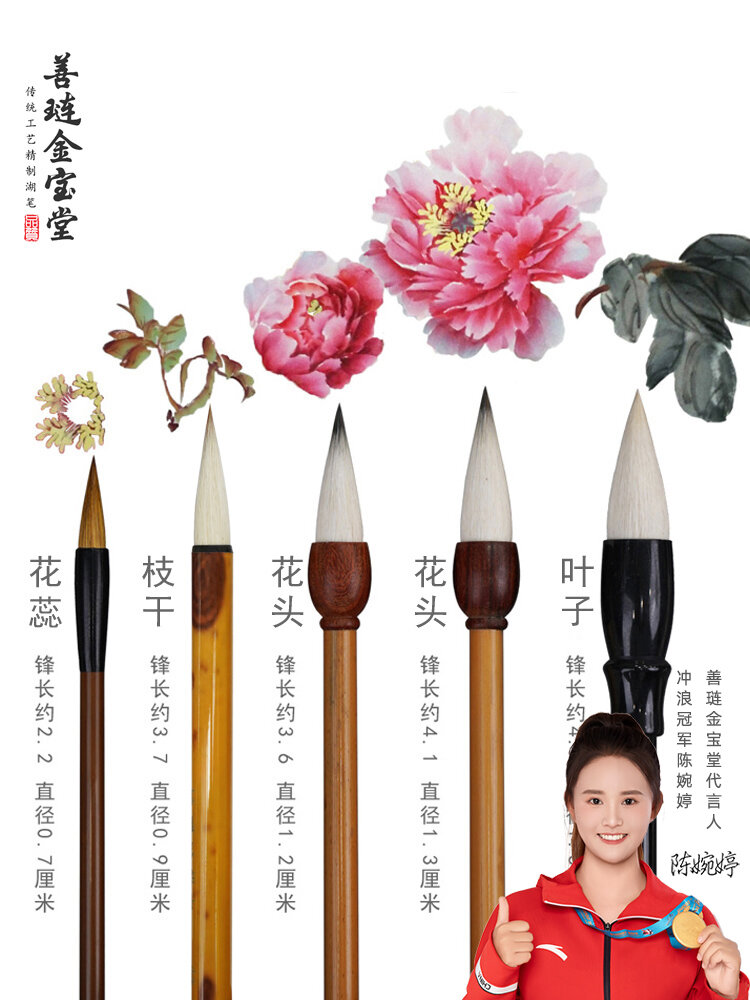 Professional Grade Chinese Painting Brush Set Wolf Hair Sheep Hair Blend Dab Pen Outline Professional for Beginners Lotus Cloud Harga  104 Ringgit*Penghantaran Percuma
