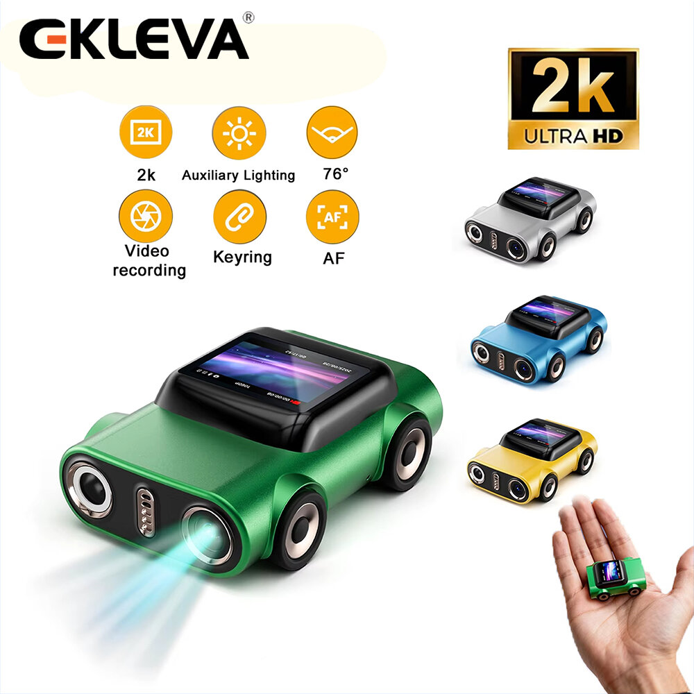 EKLEVA 2K Thumb Action Camera with 0.96-inch TFT LCD Screen with Lights Mini Body Cam Pocket Keychain Cam Child Outdoor Video Recorder ราคา 800 บาท*ส่งฟรี