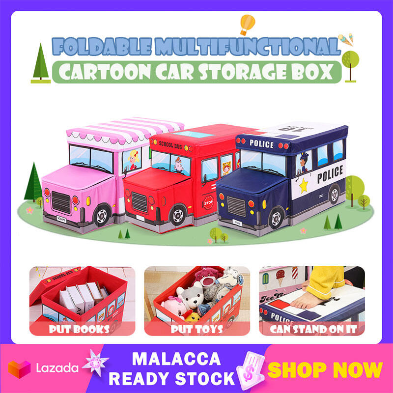 Kids Toys Organizer Box Cartoon School Bus Icecream Car Shape Storage Box  Waterproof Snack Storage Box Clothing Toy Foldable Kids Room Interior  Storage Box | Cute Baby | Lazada