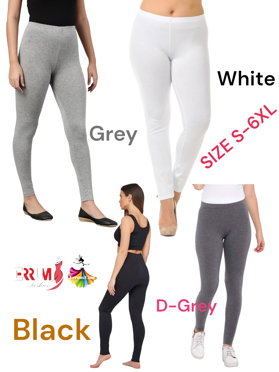 🔥(S - 6XL) 🔥Seluar Legging Wanita Putih Women Legging White Cotton Lycra  Leggings STRETCHABLE SPECIAL LElGGING PREMIUM