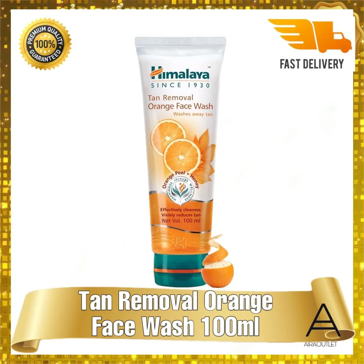 Himalaya Face Wash Tan Removal Orange Face Wash (100ml) Sunburn removing facewash