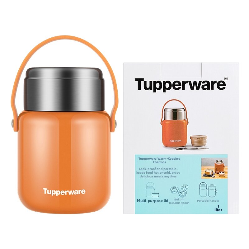 Food Tupperware Large Tupperware | Large Capacity Insulated Food Jar with Handle 1L | Lazada
