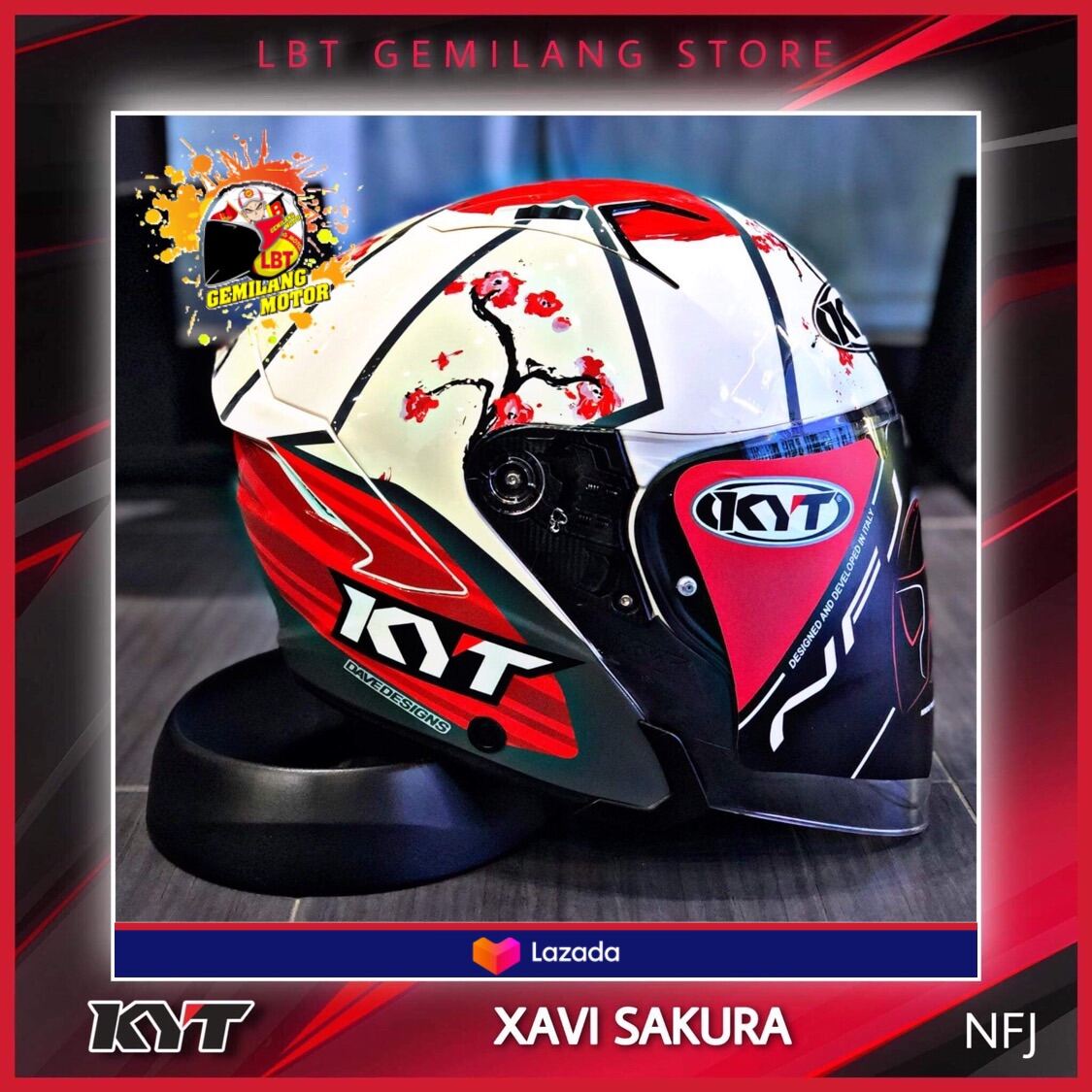 KYT Helmets NFJ [XAVI SAKURA EDITION] Lazada